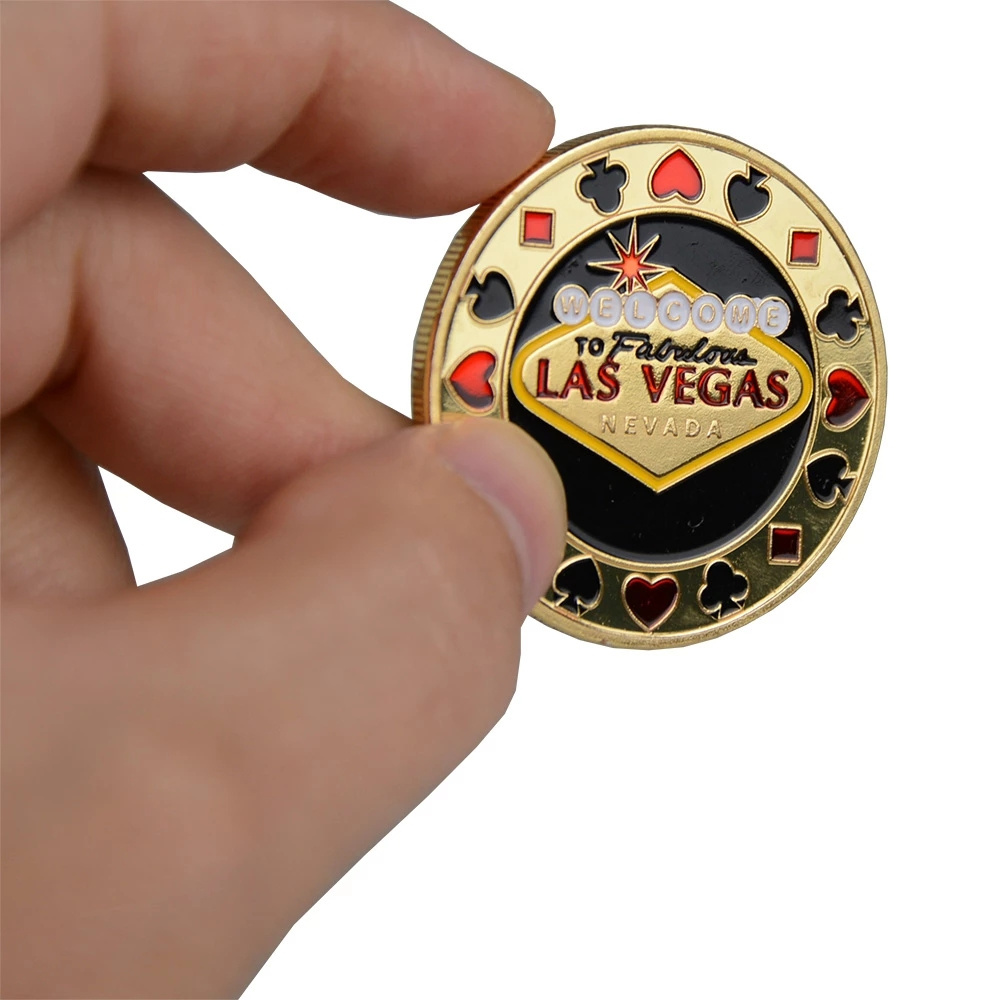 Metal Poker Chips Playing Cards Metal Souvenirs Poker Chips Dealer Coins Poker Game Casino Accessories