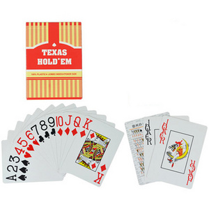 Hot Sale 100% Plastic Playing Cards Big Number Texas Hold'em Waterproof and Dull Polish Custom Board Game Poker Cards Wholesale