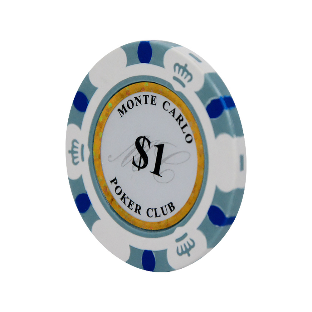 Hot Sale 500PCS/LOT Clay Chips Set with Trim Sticker Casino Crown Wheat Club Texas Hold'em Gambling Custom Poker Chips Supplier