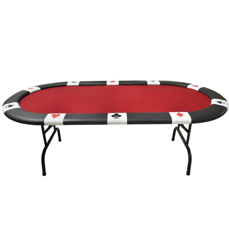 Hot Sale 213*107*76cm Oval Casino Foldable Poker Table Texas Hold'em Baccarat Foldable with Waterproof Fabric Table Top Supplier