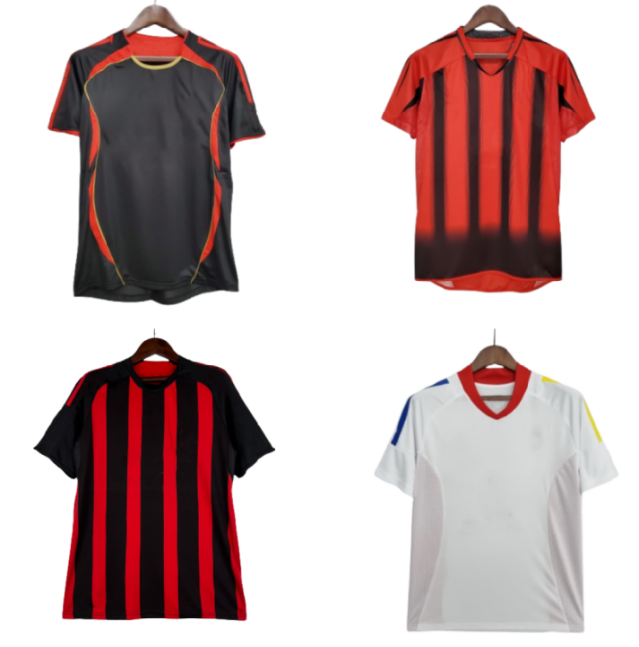 Custom quick dry retro soccer jersey ac milaner home away football classic shirt