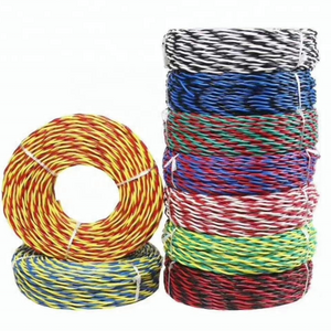 Wholesale 450/750V PVC Insulated Electric Wire Color Code Copper Electrical Wire 2 Core Shielded Twisted Pair Cable