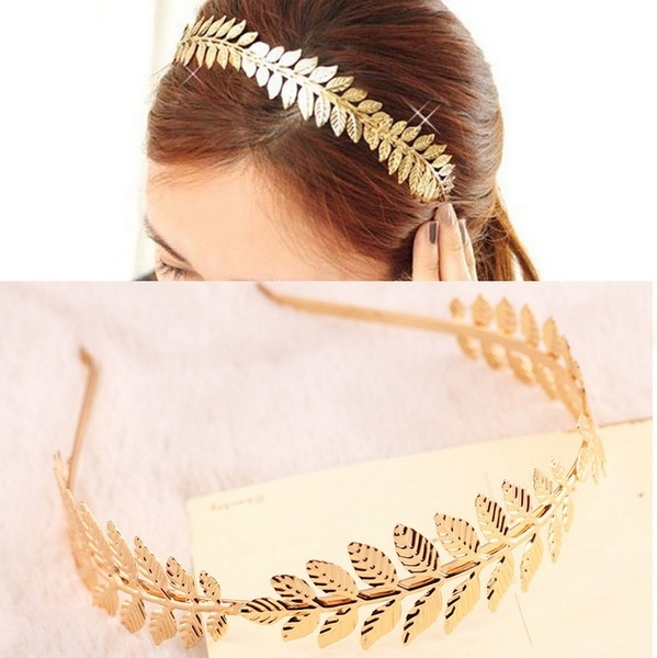 Western fashion metal leaf hair hoop Women's simple and trendy bridal hair accessories creative headband