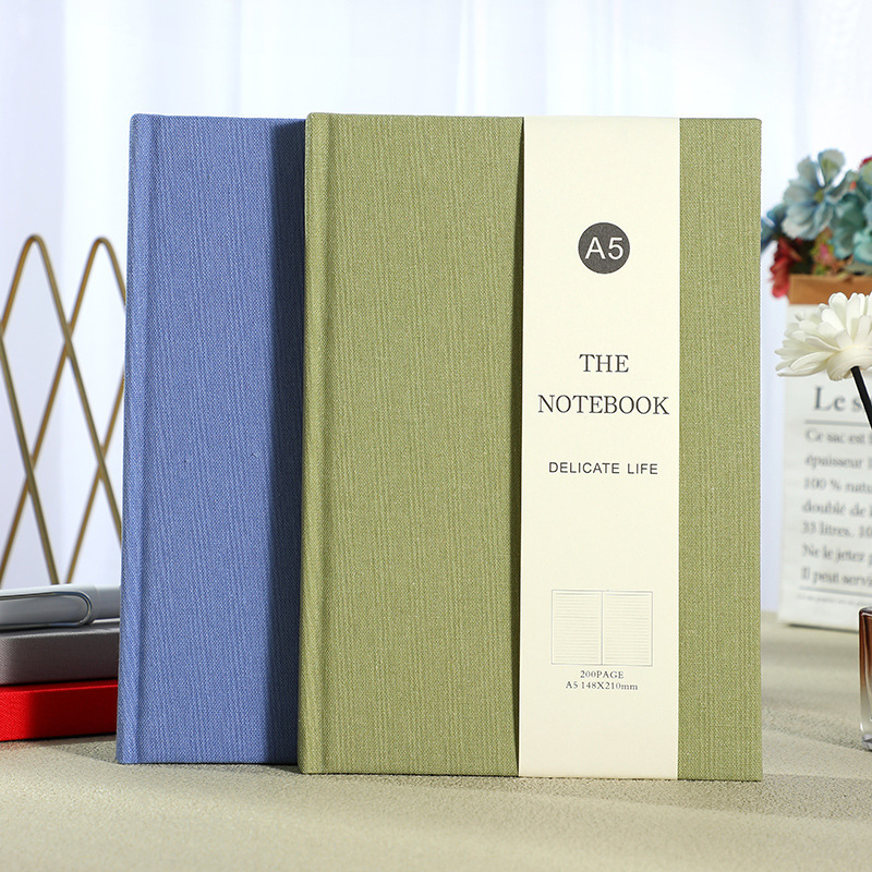 Wholesale A5 Fabric Cloth Hardcover Solid Color Simple Style Notebook