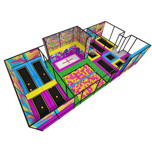 USA And Canada Popular trampoline park indoor equipment with interactive game wall for church