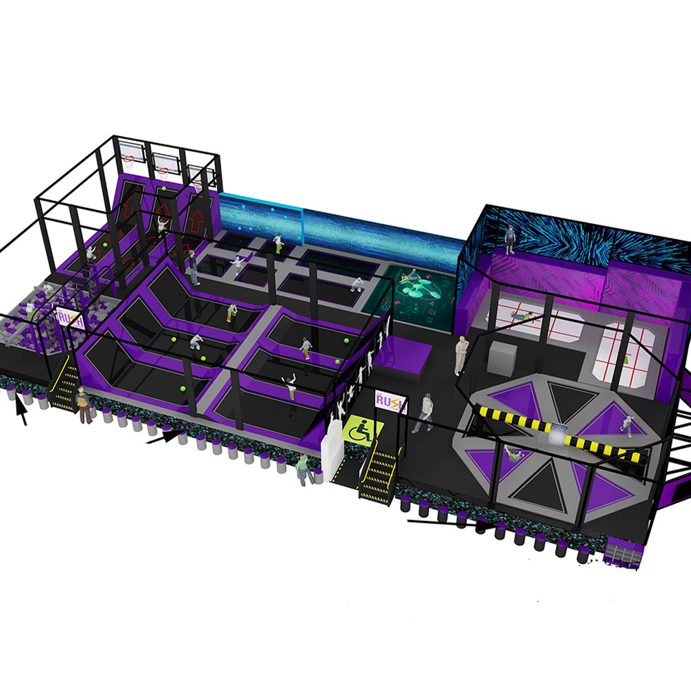 Kids Big Indoor Trampoline Park Adult Playground Equipment For Sale