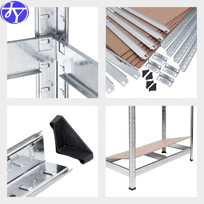 High quality 5-Shelf steel adjustable rack garage storage shelf boltless particle board warehouse rivet shelving