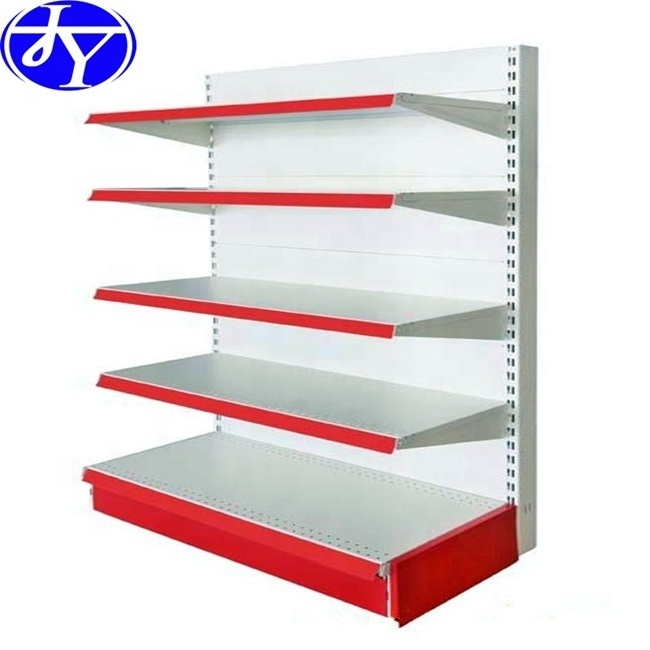 Super Market Shelf JIAYUAN Supermarket Rack Double-sided Metallic Heavy Duty Supermarket Equipment High Steel 5 Shelves 80-130kg