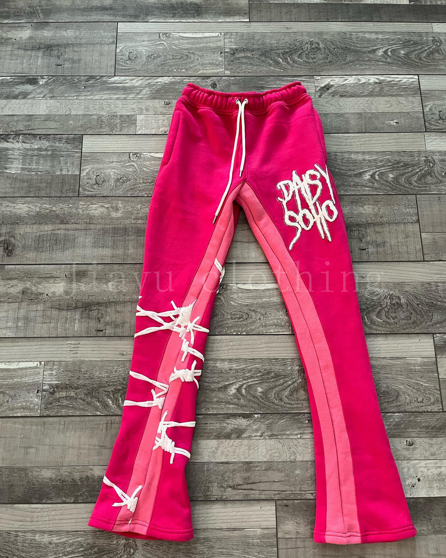 High quality Multicolored Flared Sweatpants Patch Work Custom Graffiti Print Men Flared Jogger Pants