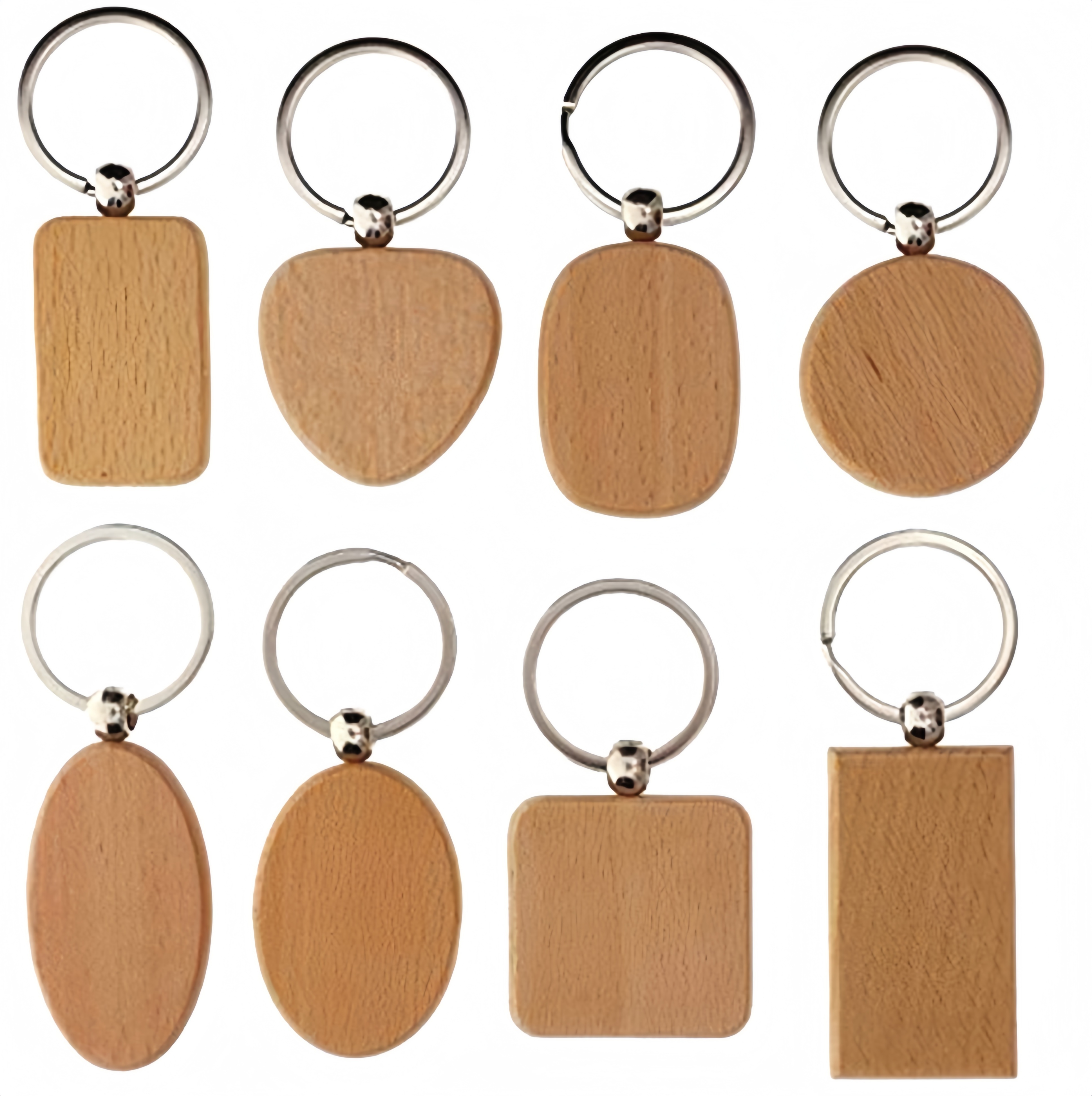 Creative DIY Wooden keychain Hot sell Laser engraving blanks Wholesale Keychain custom