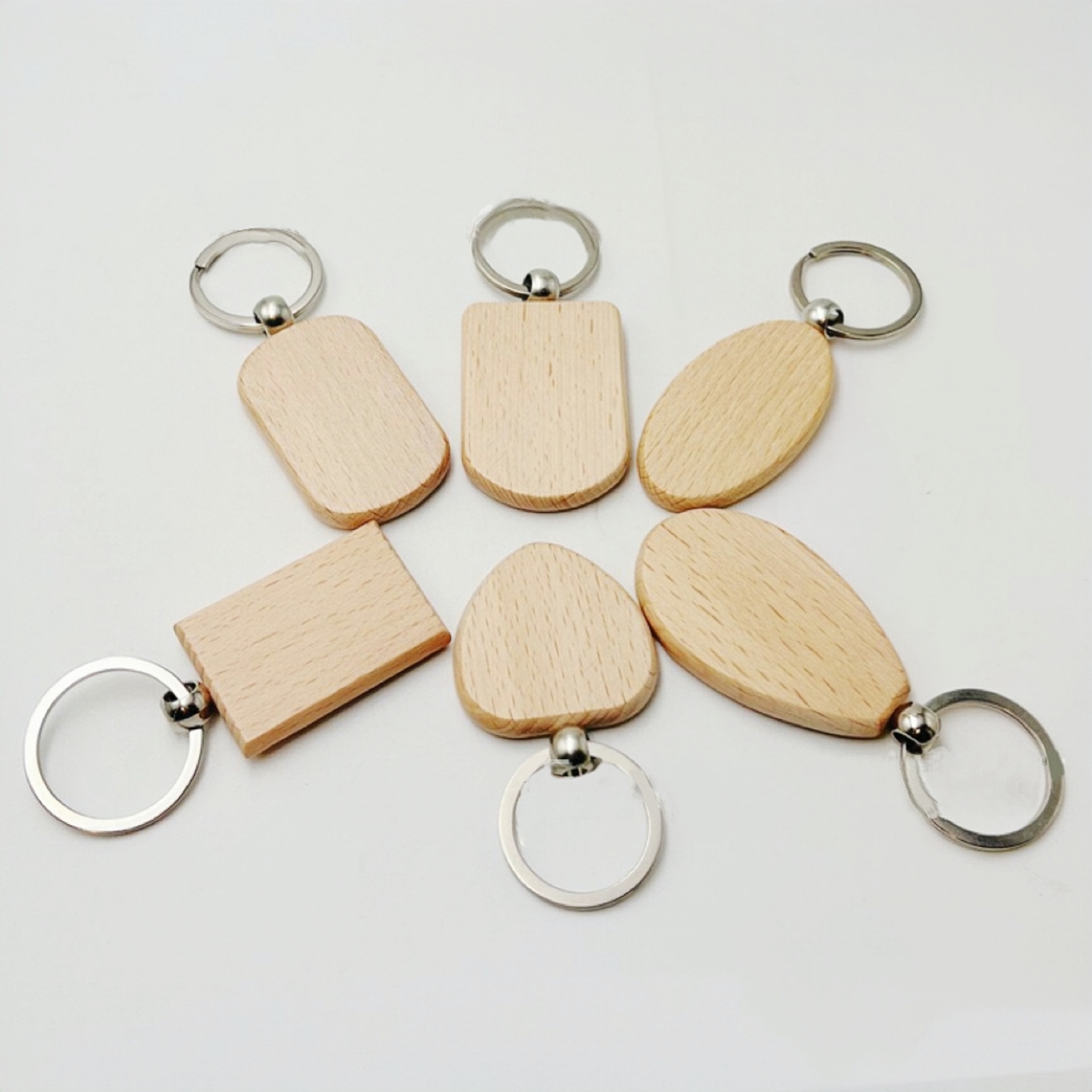 Creative DIY Wooden keychain Hot sell Laser engraving blanks Wholesale Keychain custom