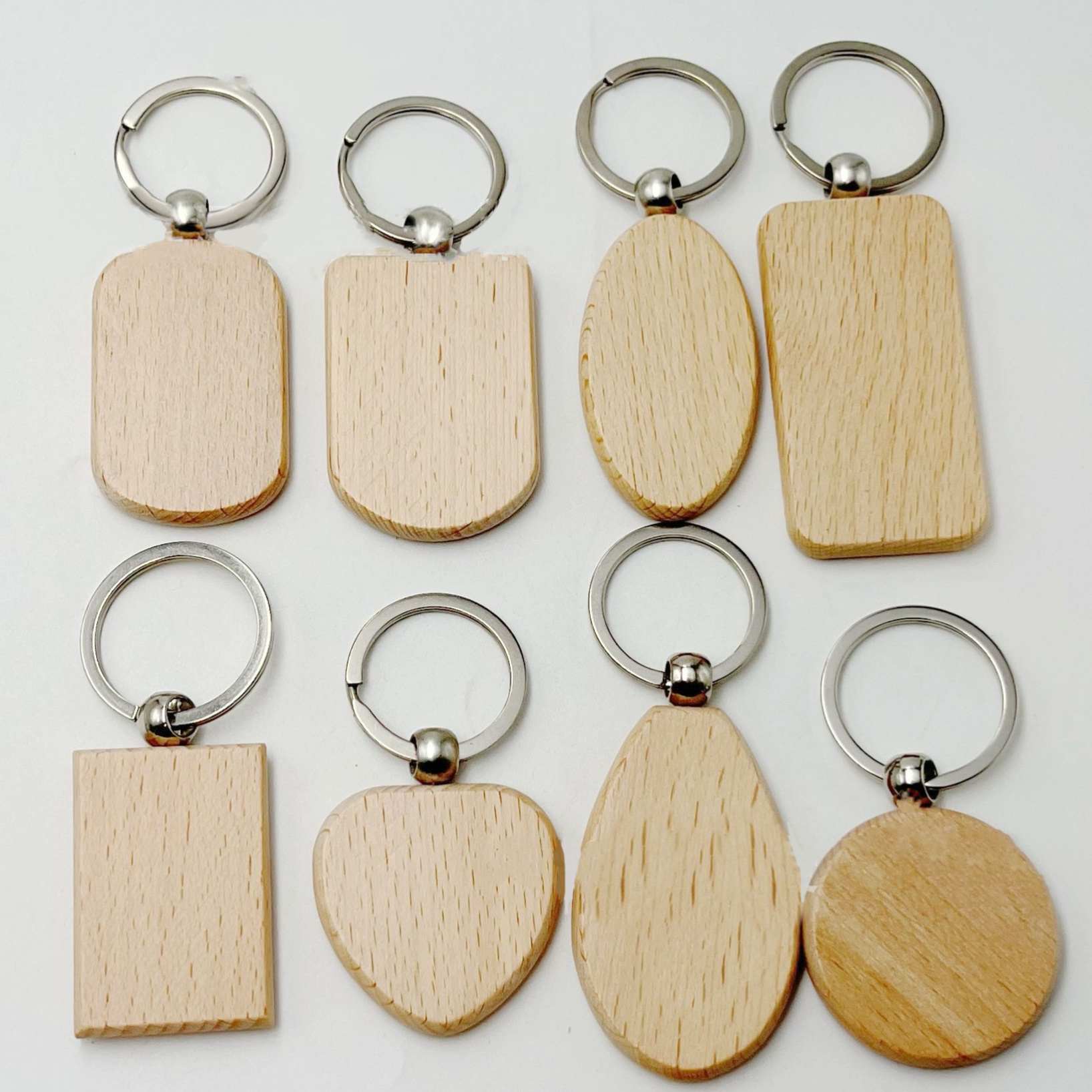 Creative DIY Wooden keychain Hot sell Laser engraving blanks Wholesale Keychain custom