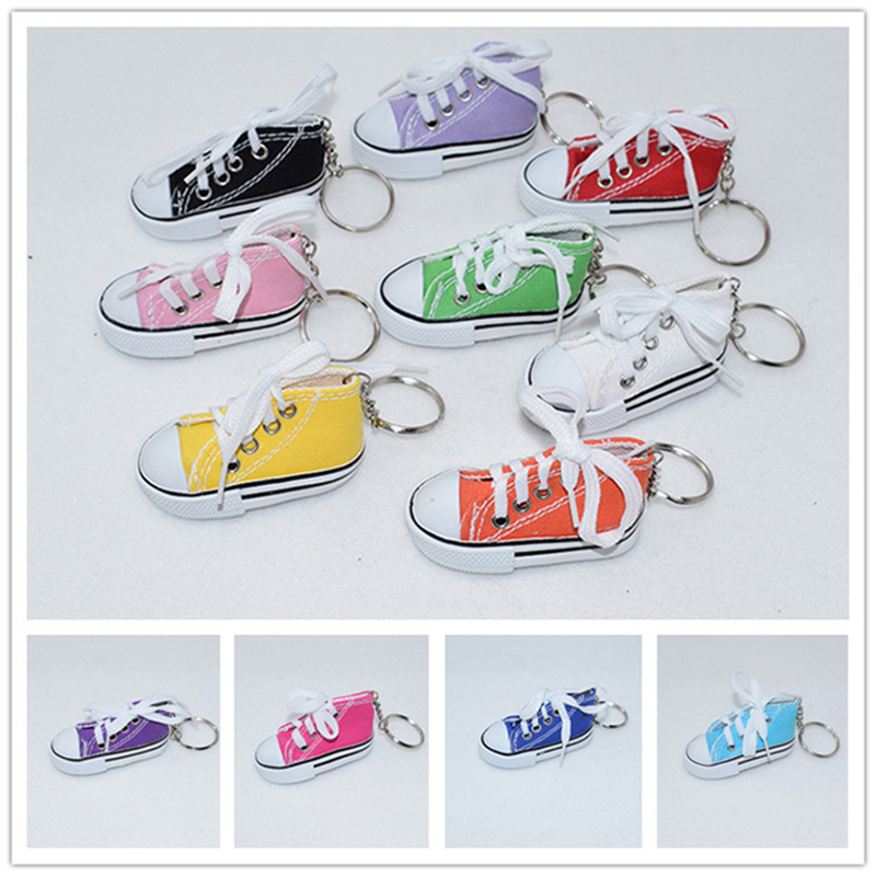 promotion 3D Silicone Shoes key chain shoes Mini Canvas Sneaker key chains