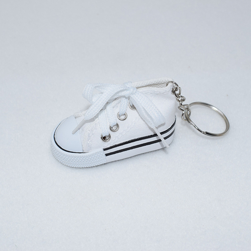 promotion 3D Silicone Shoes key chain shoes Mini Canvas Sneaker key chains