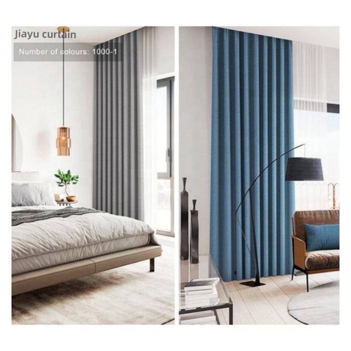 Blackout double-sided linen decoration for living room with blackout curtains Hotel S Fold Draper Linen Voile bedroom