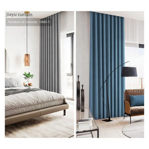 Blackout double-sided linen decoration for living room with blackout curtains Hotel S Fold Draper Linen Voile bedroom