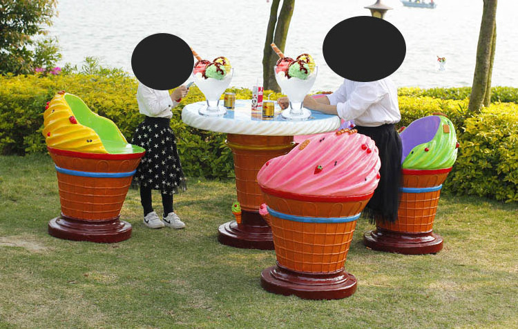 Decoration Table Tools Dessert Shop Cake Statue Figurines Chair Frp Ice Lolly Ice Cream Sculpture Fiberglass Lolly Sculpture