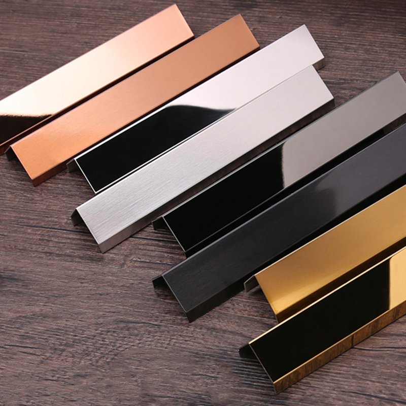 Foshan Factory Metal Corner Tile Trims  Golden Stainless Steel L Shape Trim