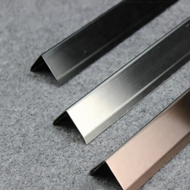 Foshan Factory Metal Corner Tile Trims  Golden Stainless Steel L Shape Trim