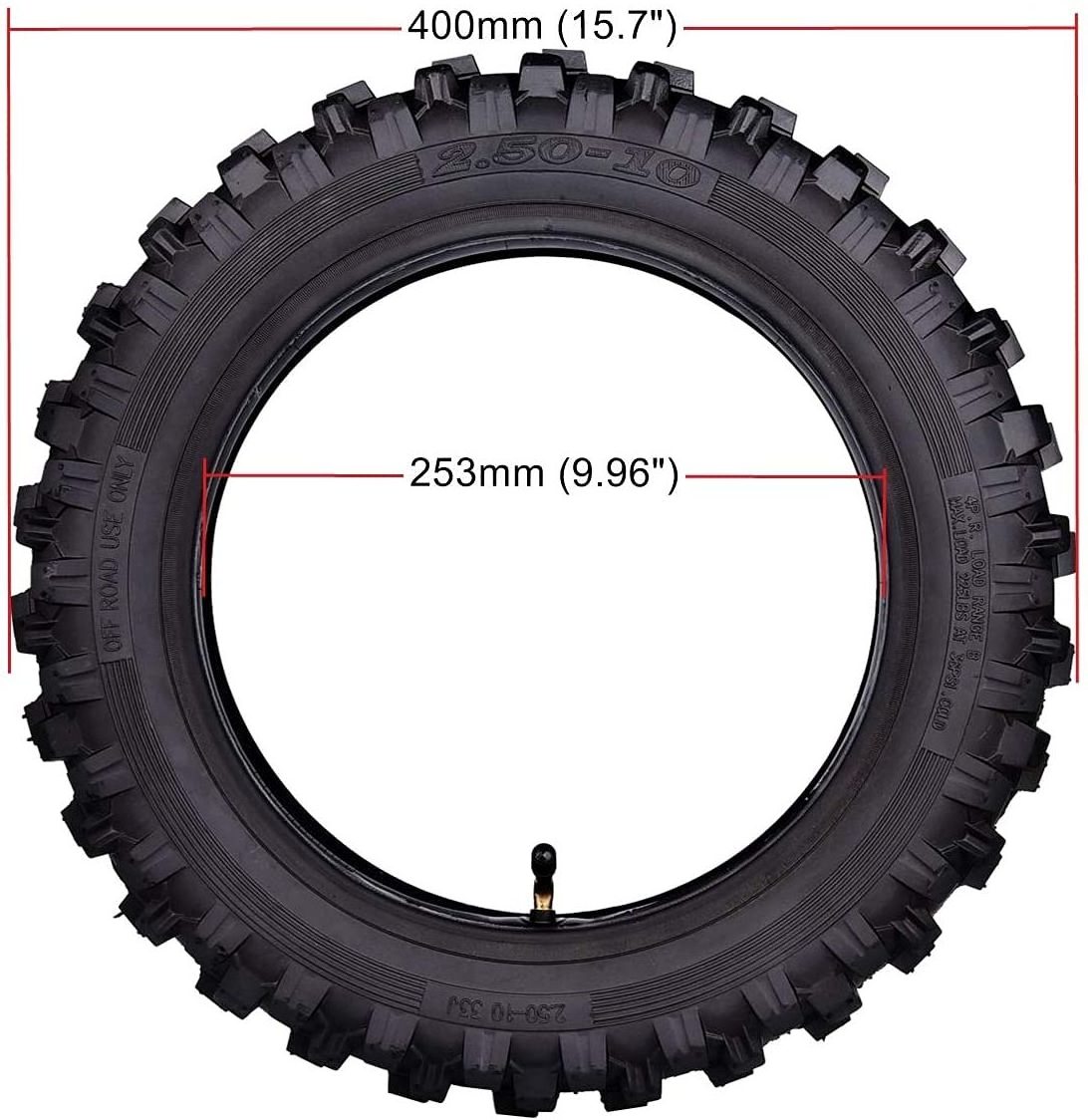 High Quality 2.50x10 Tires 33L 2.5-10 Inner Tubes Replace 10 In Rim Off Road Motorcycle Dirt Bike PW50