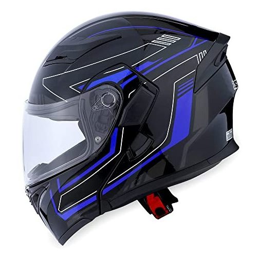 Motorcycle Modular Full Face Helmet Flip up Dual Visor Sun Shield: HB89 Matt Black; Size XL (59-60 CM 23.2/23.4 Inch)