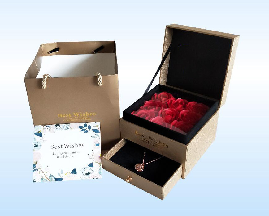 Valentine Floral  Rose Flower Gift Box Valentines Day Boxes