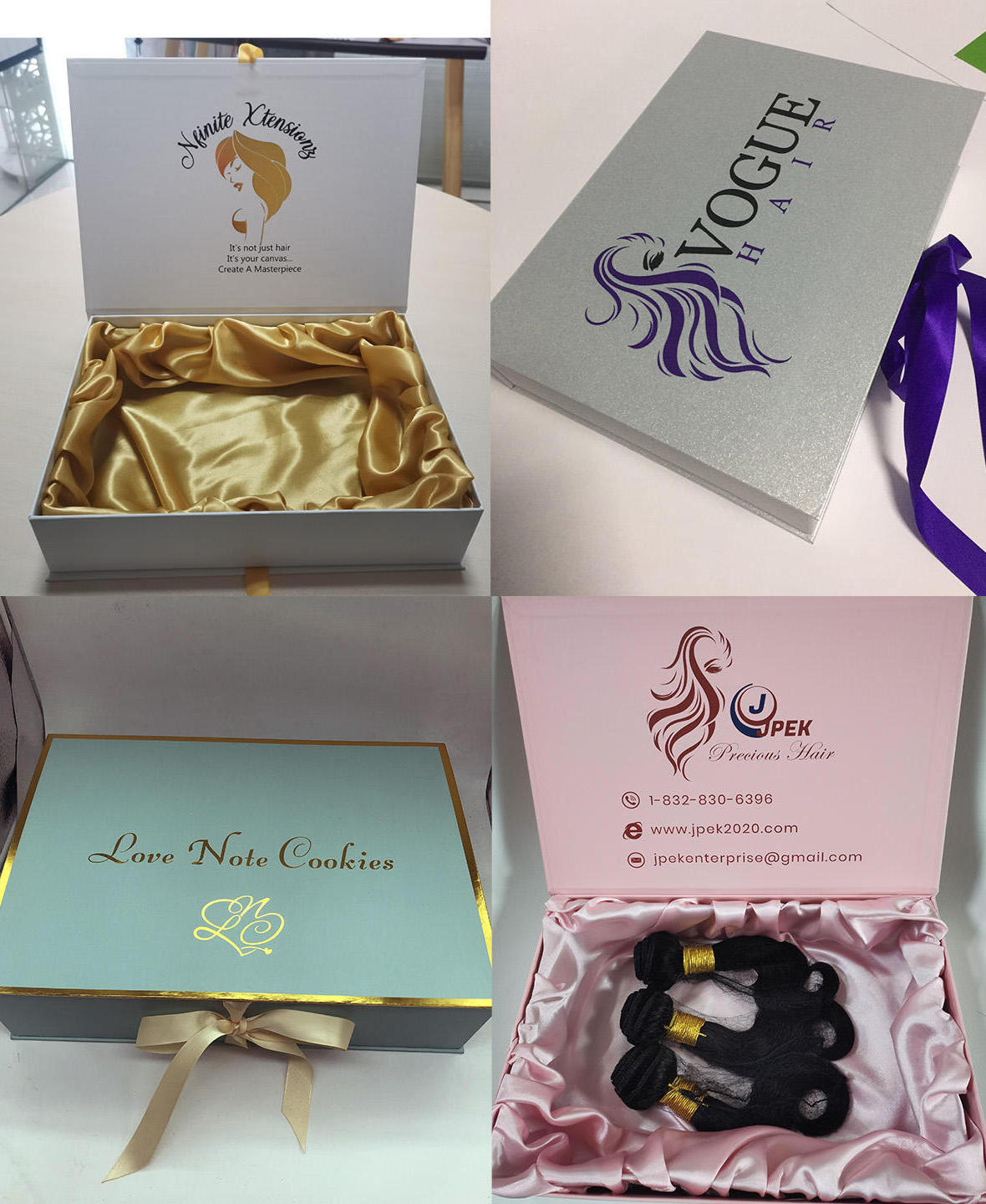 Custom Logo Luxury Bundle Wig Box Boxes Packaging Hair Product Hair Extension Wig Packaging for Wigs