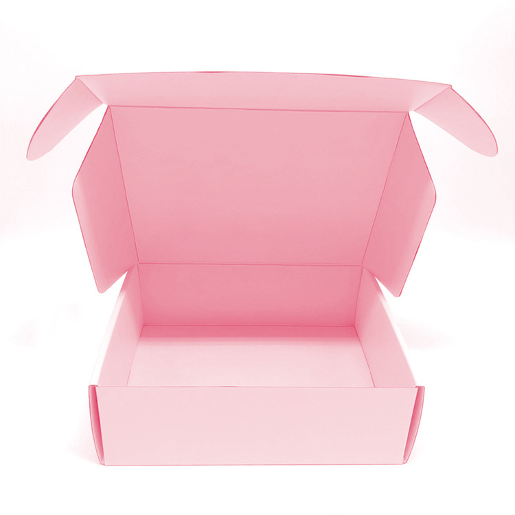 Custom Logo Corrugated Pink Folding Shipping Mailing Cart Package Mailer Box Shipping Boxes for Garment