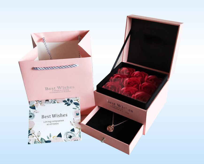 Valentine Floral  Rose Flower Gift Box Valentines Day Boxes