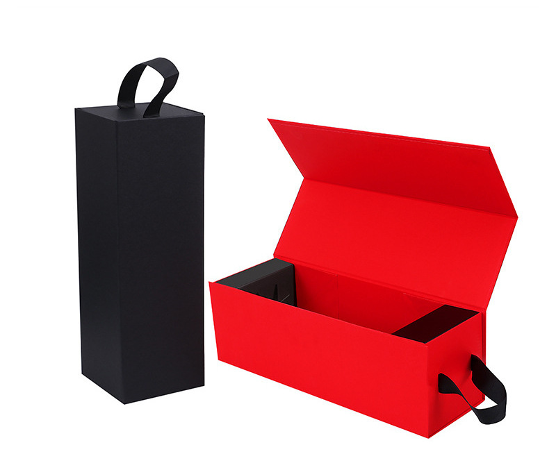 Carton Paper Magnetic Packaging Boxes Whisky Champagne Wine Bottle Wine Box