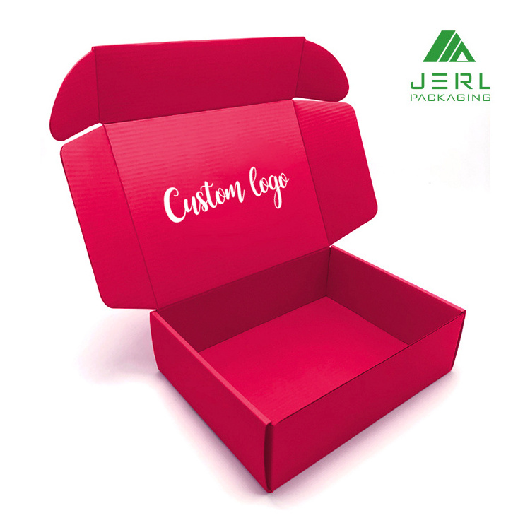 Custom Logo Corrugated Pink Folding Shipping Mailing Cart Package Mailer Box Shipping Boxes for Garment