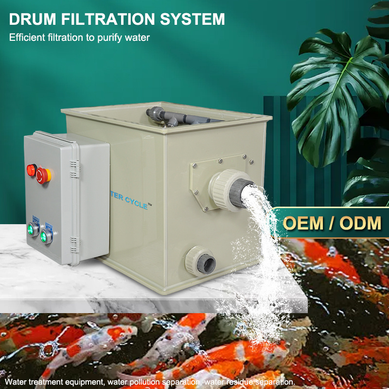 RDF rotary drum filter machine for koi fish pond/farm/hatchery