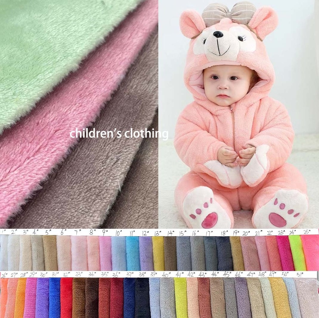 Soft Plush Comfort Microfiber Baby Flannel Knitted Fabric 100% Polyester Premium Mink Fleece Fabric For Pajama Sheet Mattress