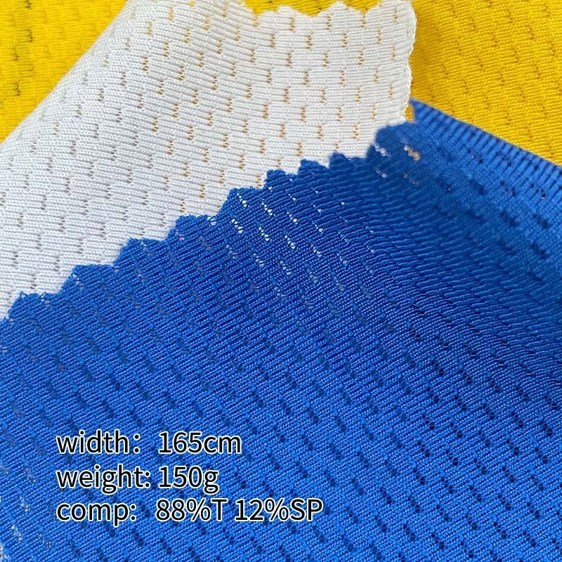 China manufacturer Wicking single knit Jersey mesh fabric 150g outdoor sports wear 88 polyester 12 spandex fabric