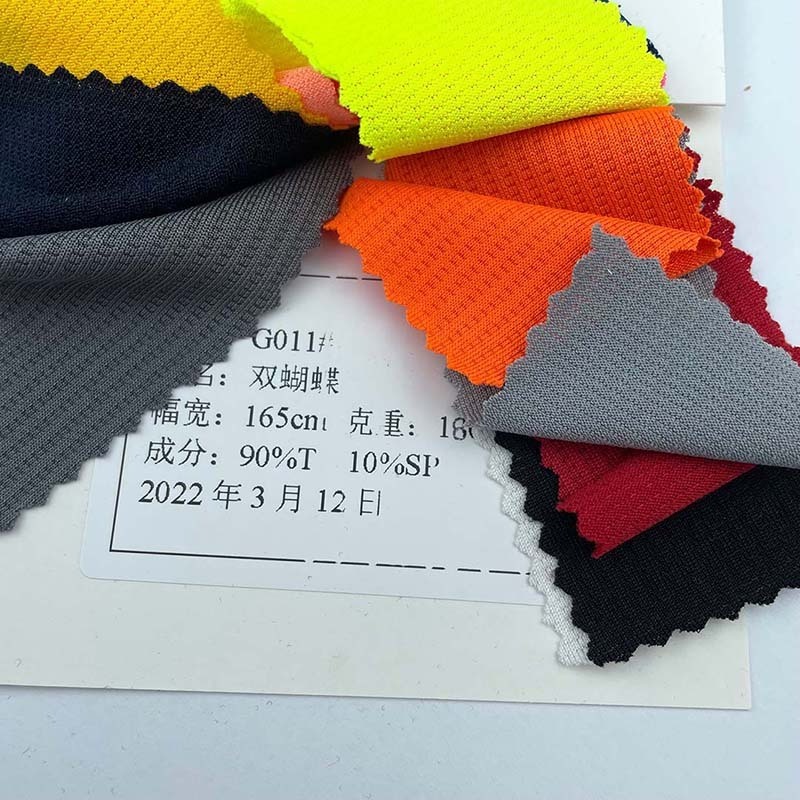 Hot sales 180gsm 90% polyester 10% spandex double butterfly mesh jersey fabric for Sportswear