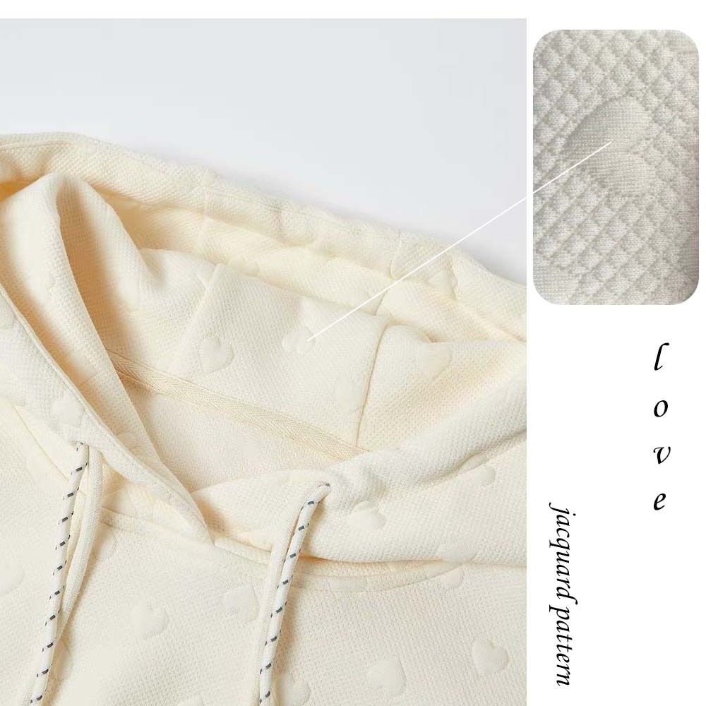 Free Sample Solid Microfiber Fabric 100% Polyester Cloth Material 310gsm Heart love Jacquard Fabric For Mattress Hoodie