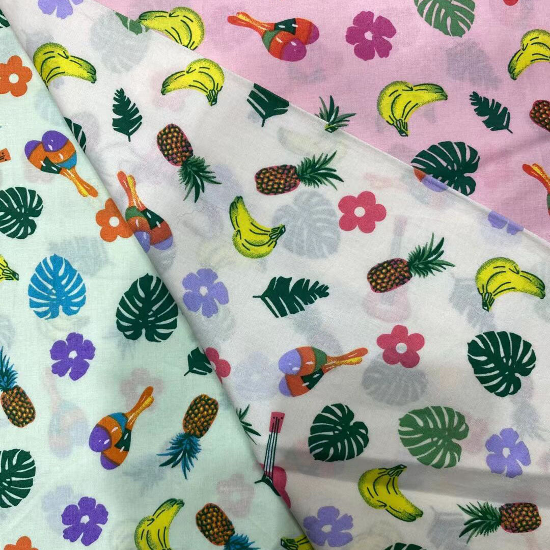 Cartoon kids clothing 100% cotton watermelon/lemon/cactus fruit/vegetable pattern printed fabric combed cotton printed material