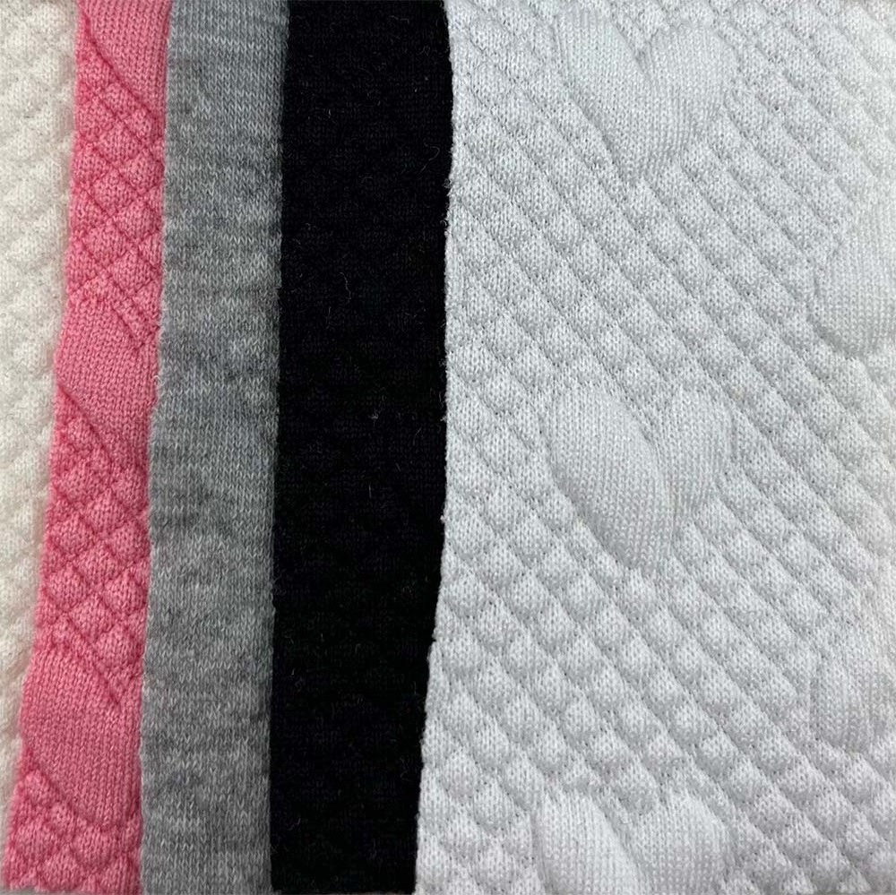 Free Sample Solid Microfiber Fabric 100% Polyester Cloth Material 310gsm Heart love Jacquard Fabric For Mattress Hoodie