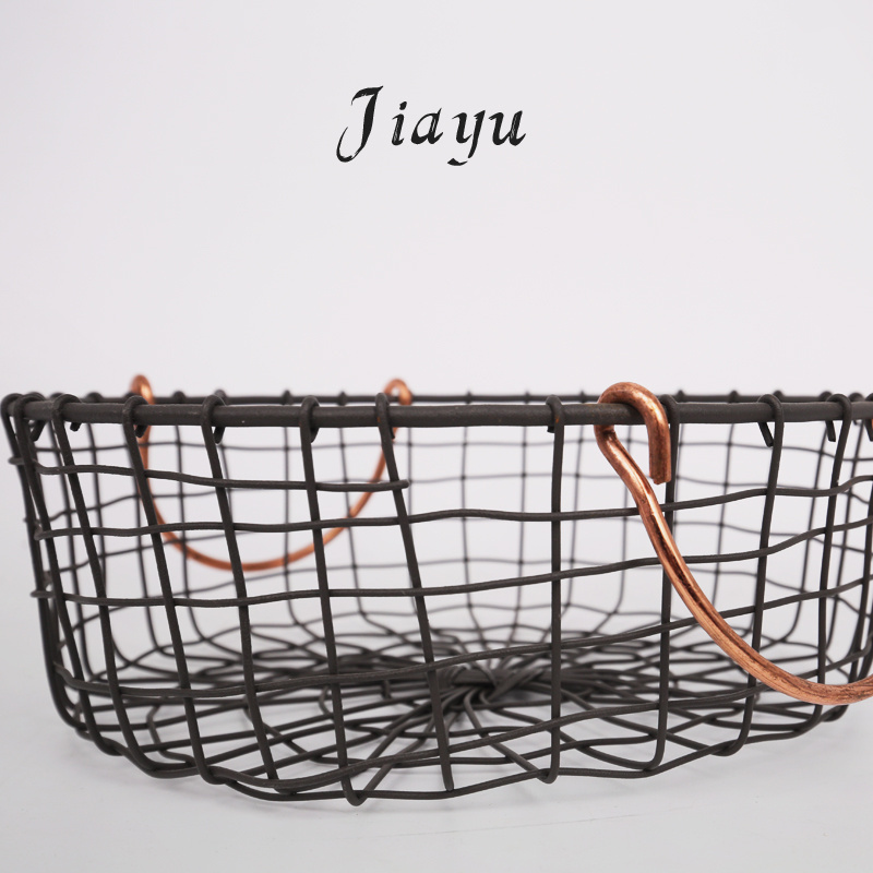 Black Mesh Stainless Steel Wire Storage Basket