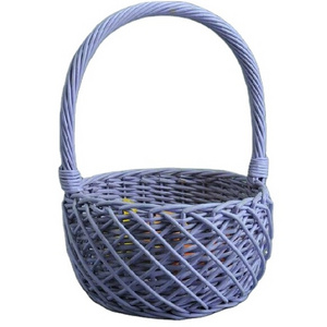 handmade purple mini easter egg basket wicker fruit basket baby gift basket