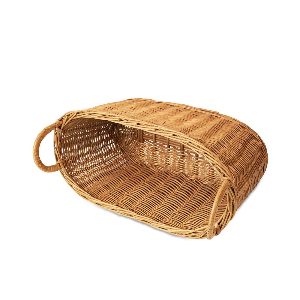 Customized Long Oval Kitchen Snack Storage Basket Woven Willow Home Outdoor Storage Basket