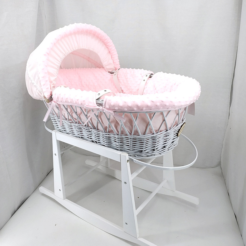 Wicker baby doll cribs and beds Adult size wooden baby furniture/good quality solid wicker baby crib bed