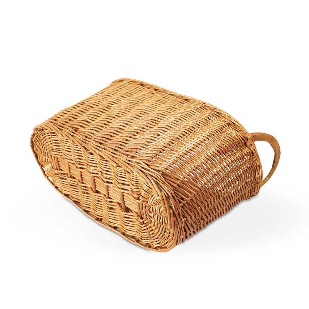 Customized Long Oval Kitchen Snack Storage Basket Woven Willow Home Outdoor Storage Basket