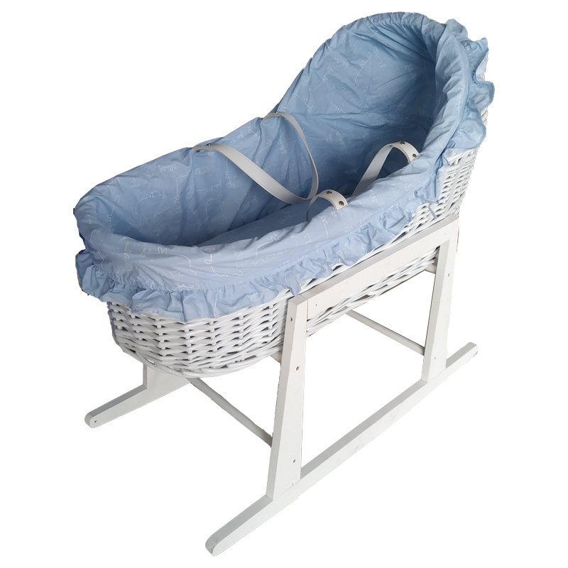 10% OFF! Eco-friendly Wicker Baby Bassinet / Baby Crib/baby Cradle Baby Stroller White Contemporary Folding Crib for Bed Cribs