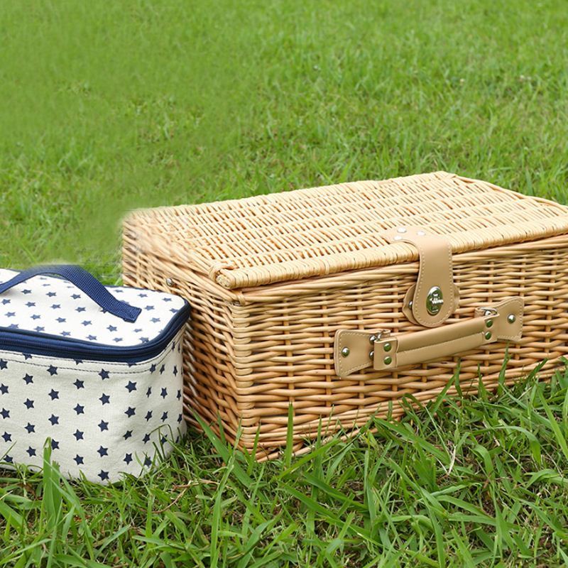 Luxury Hat Flowers Sliding Drawers Picnic Wicker Basket