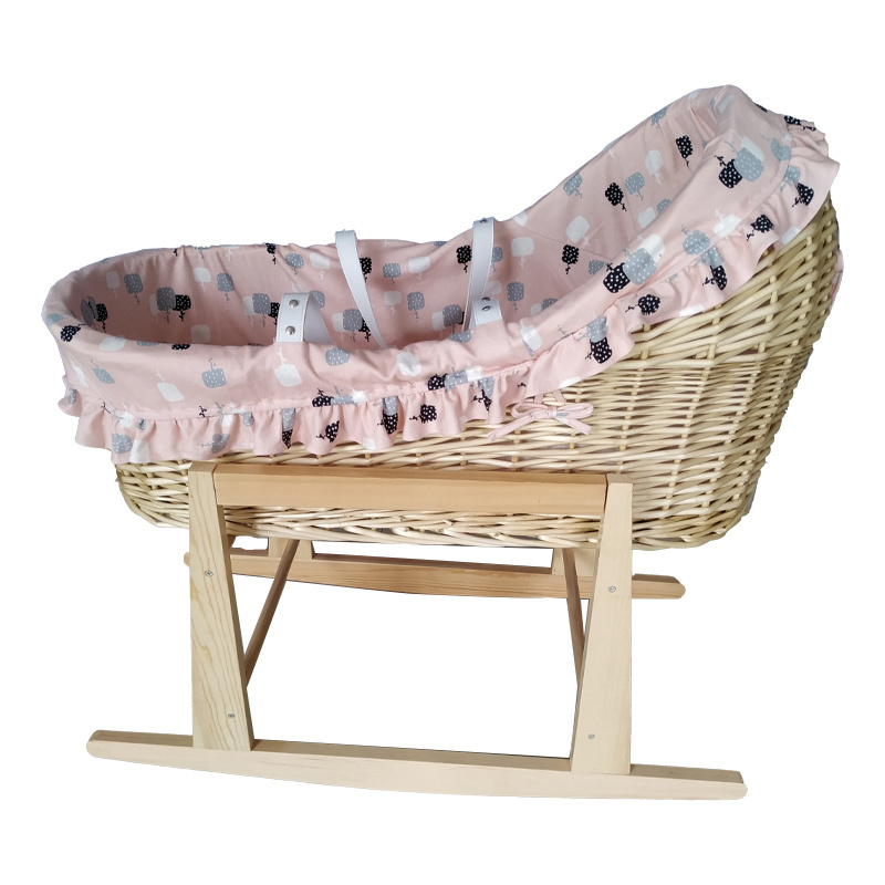 10% OFF! Eco-friendly Wicker Baby Bassinet / Baby Crib/baby Cradle Baby Stroller White Contemporary Folding Crib for Bed Cribs