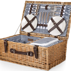 JY Direct Factory Cheap Wicker Picnic Basket Set 4 Person Brown Willow Lid Basket