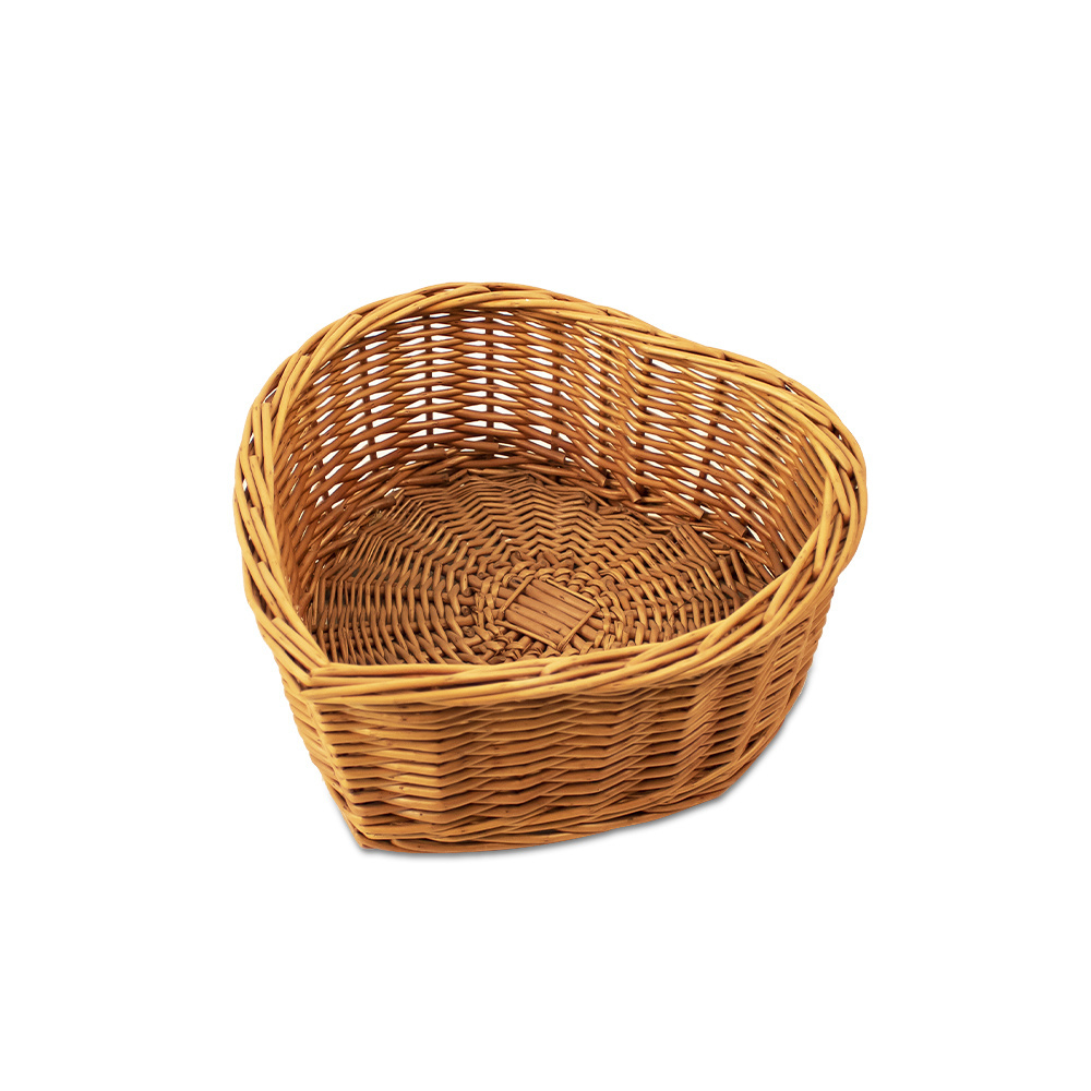 Handwoven half circle cosmetic gift storage wicker basket with handle storage basket