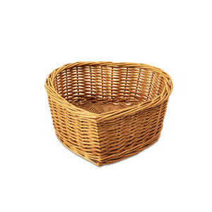 Handwoven half circle cosmetic gift storage wicker basket with handle storage basket