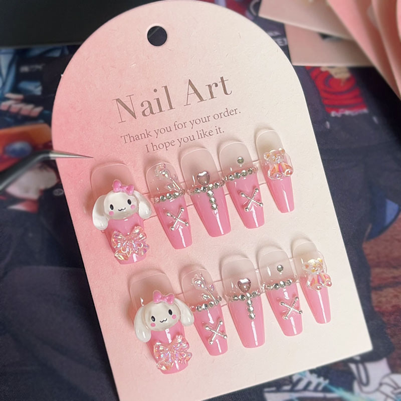 2023 New Press On Nails Handmade Wholesale Kawaii Press On Nails Acrylic High Quality Luxury French Tip Press On Nails